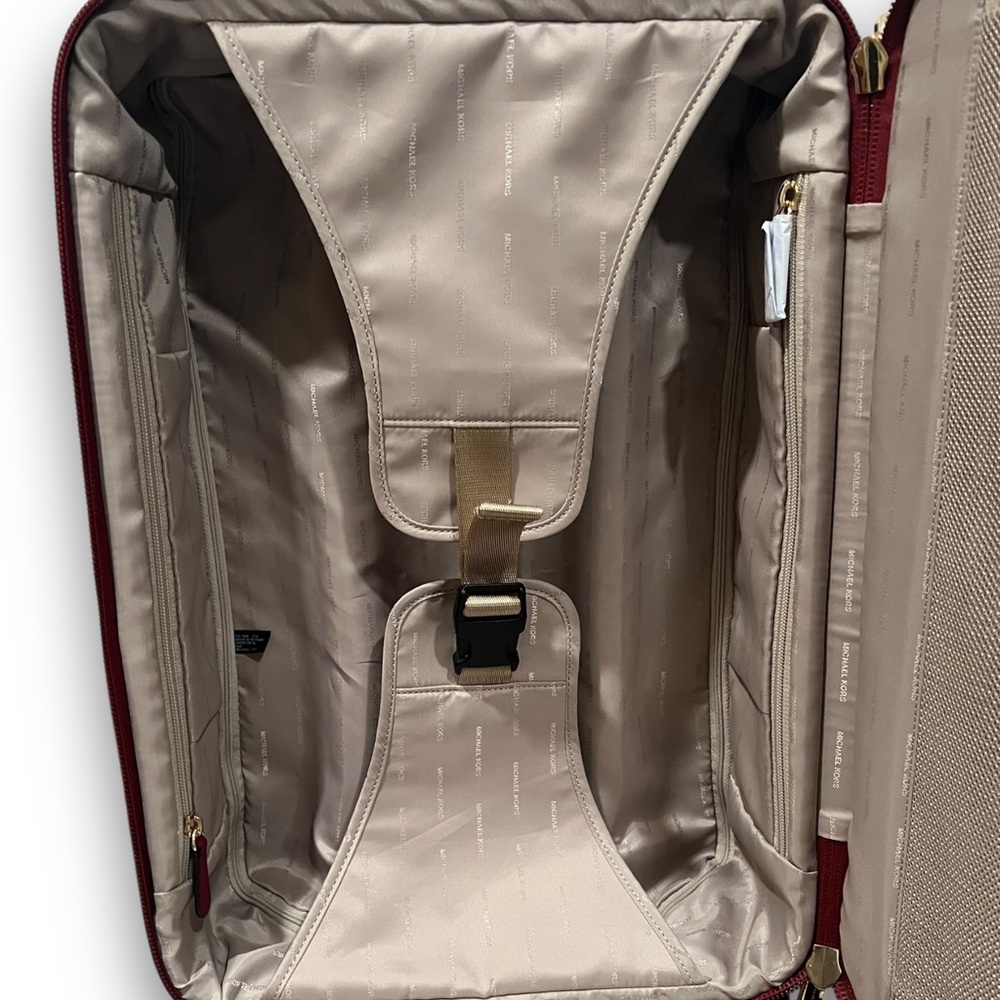 Michael Kors Small Textured Rolling Suitcase (Deep Red) — NEW WITHOUT TAGS - Picture 6 of 8